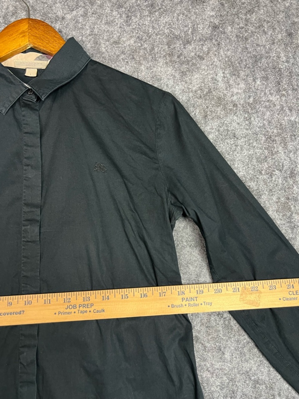 Burberry Brit Black Button-Front Long Sleeve Shirt Size L - Picture 6 of 9